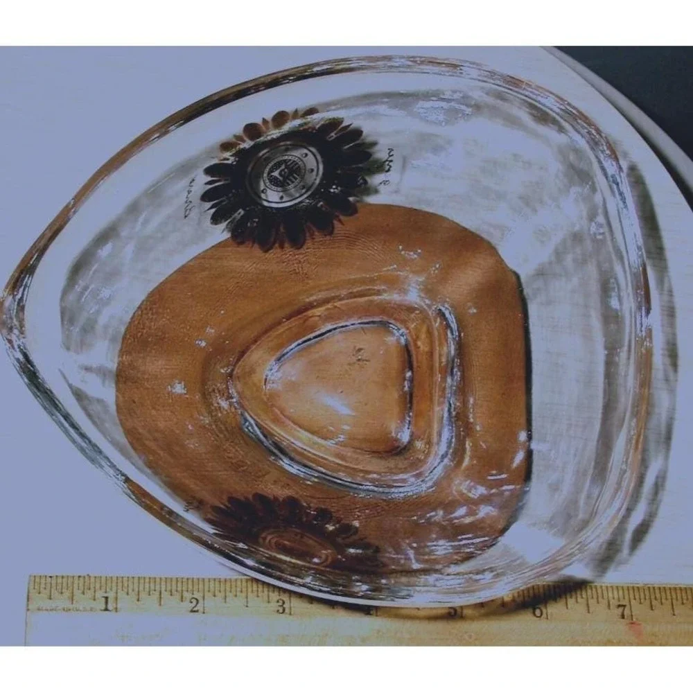 M CM Georges Briard REGALIA Atomic Shaped‎ Bowl Dish on Orig Wood Pedestal Base